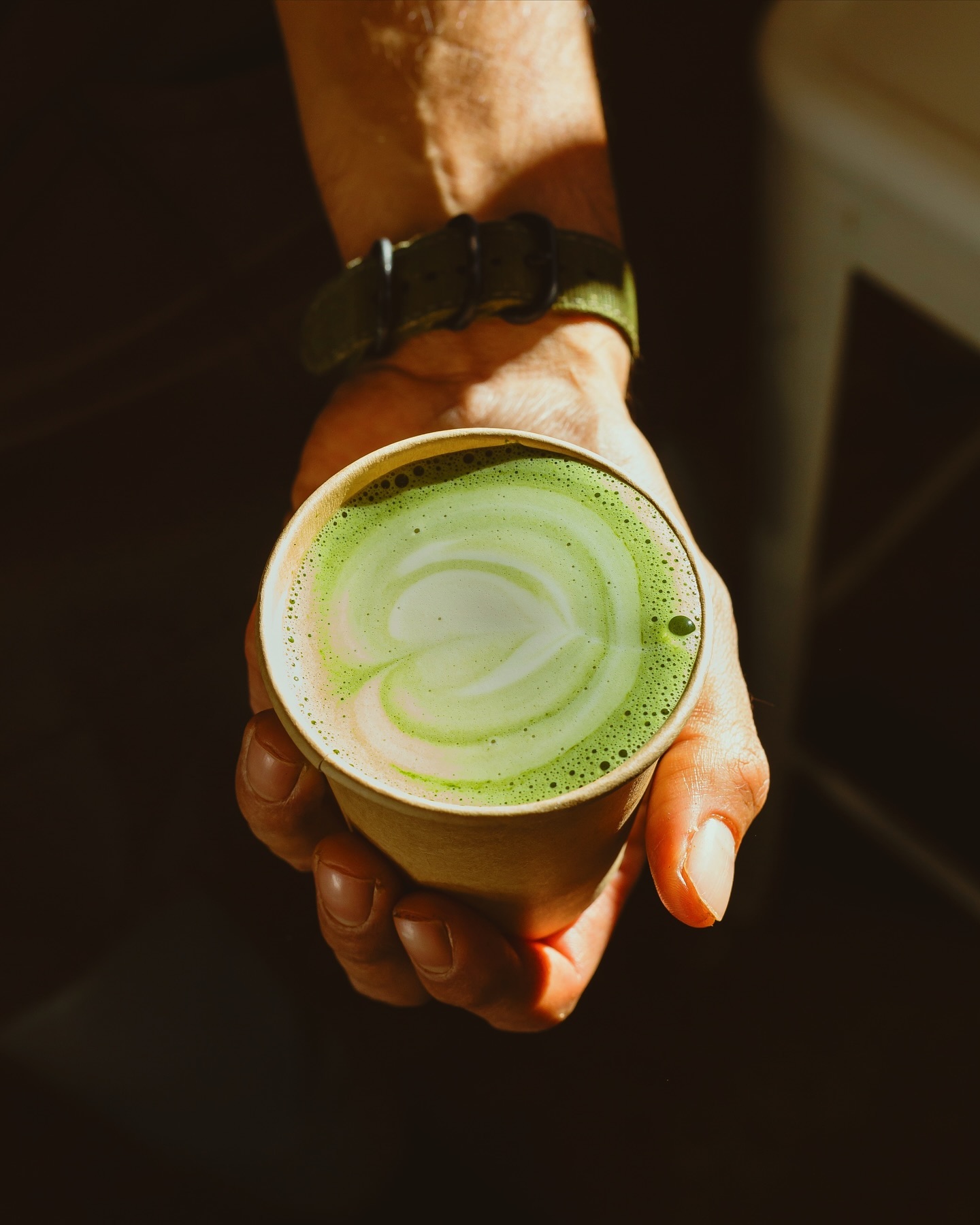 Matcha served by hand at Fyaka